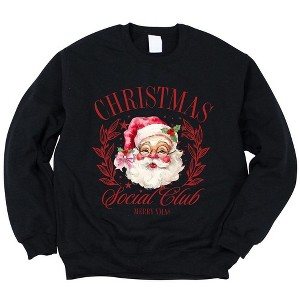 Simply Sage Market Women's Graphic Sweatshirt Christmas Social Club Santa - 1 of 4