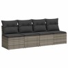 vidaXL 10 Piece Patio Sofa Set with Cushions Gray Poly Rattan - without storage - 4 of 4