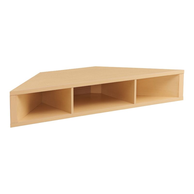 HOMES: Inside + Out Tybo Open Shelves Corner Floating Console Fits TV Stand for TVs up to 50&#34; Gingko Maple, 1 of 12