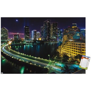 Trends International Cityscapes - Venetian Causeway Unframed Wall Poster Prints - 1 of 4