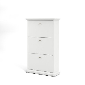 Tvilum, Sonoma 3 Drawer Shoe Cabinet, White - 1 of 4