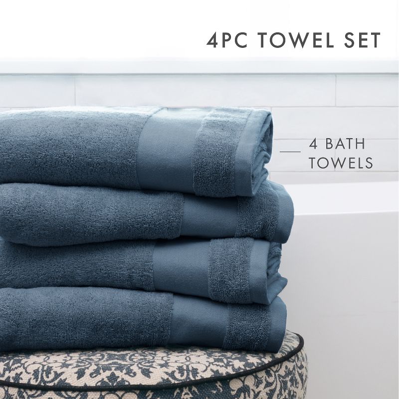 Set Of 4 Bath Towels, 100% Super Plush Premium Cotton - Becky Cameron, 3 of 17