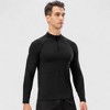 Anna-Kaci Active Men's Long Sleeve Quarter Zip Top with Athletic Fit and Raglan Sleeves for Training or Casual Wear - 3 of 4