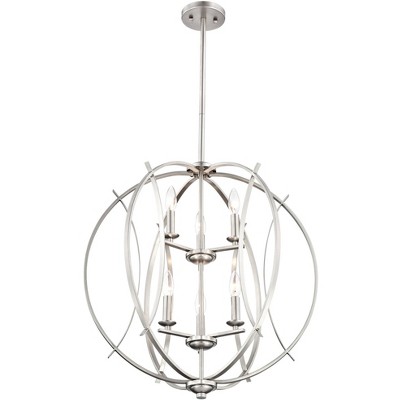 Brushed Nickel Spherical 6-Light Orb Chandelier