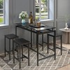 Hooseng Dining Table Set for 4, Rectangle Dining Room Table set with Four Chairs and Metal Frame, 5-Piece Kitchen Table Chairs Set - 2 of 4