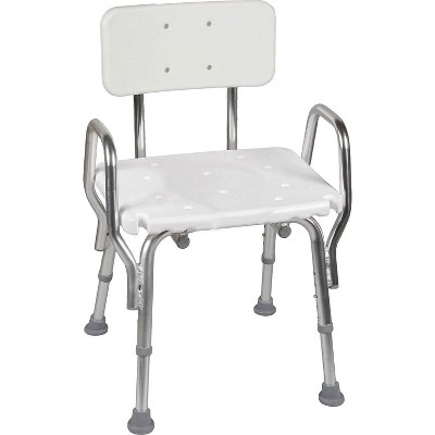 DMI Shower or Bath Seat, FSA and HSA Eligible,  Adjustable Height, 350 lb capacity, White