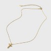 14K Gold Dipped Cubic Zirconia Cross Pendant Necklace - Gold - 2 of 4
