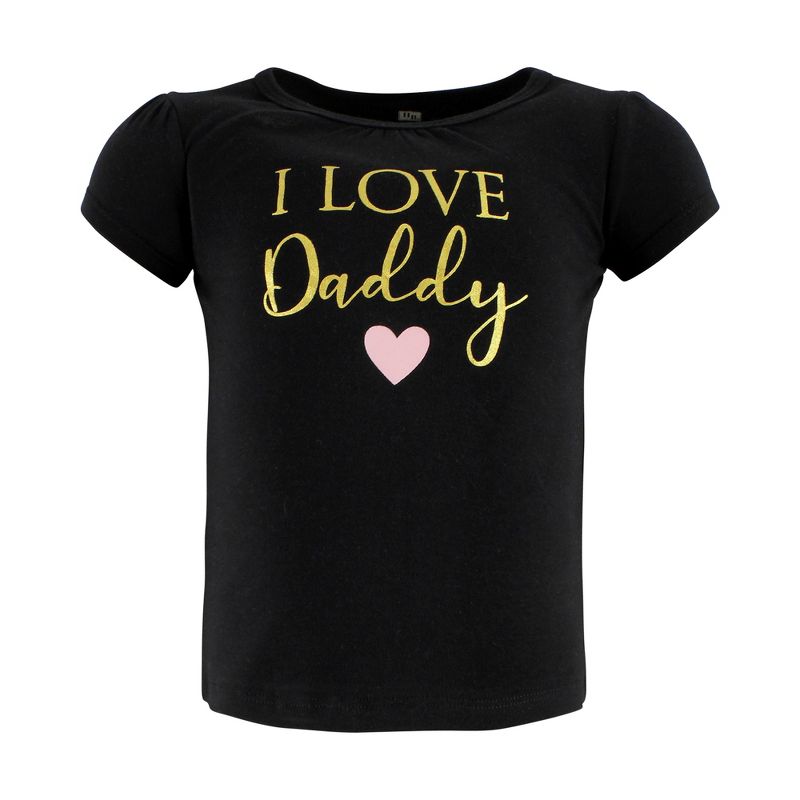 Hudson Baby Infant Girl Short Sleeve T-Shirts, Girl Daddy, 3 of 6