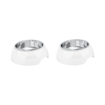 Pet Adobe Raised Stainless Steel and Plastic Pet Food and Water Bowls - Set of 2