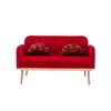 Modern Velvet Loveseat Sofa with Gold Metal Legs for Living Bedroom Leisure Areas - 2 of 4
