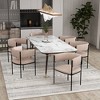 LeisureMod Upholstered Dining Chair with Open-Back Design and Powder-Coated Iron Frame Cyril Collection - 3 of 4