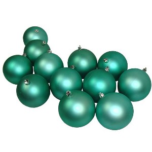 Northlight 12ct Shatterproof Matte Christmas Ball Ornament Set 4" - Seafoam Green - 1 of 1