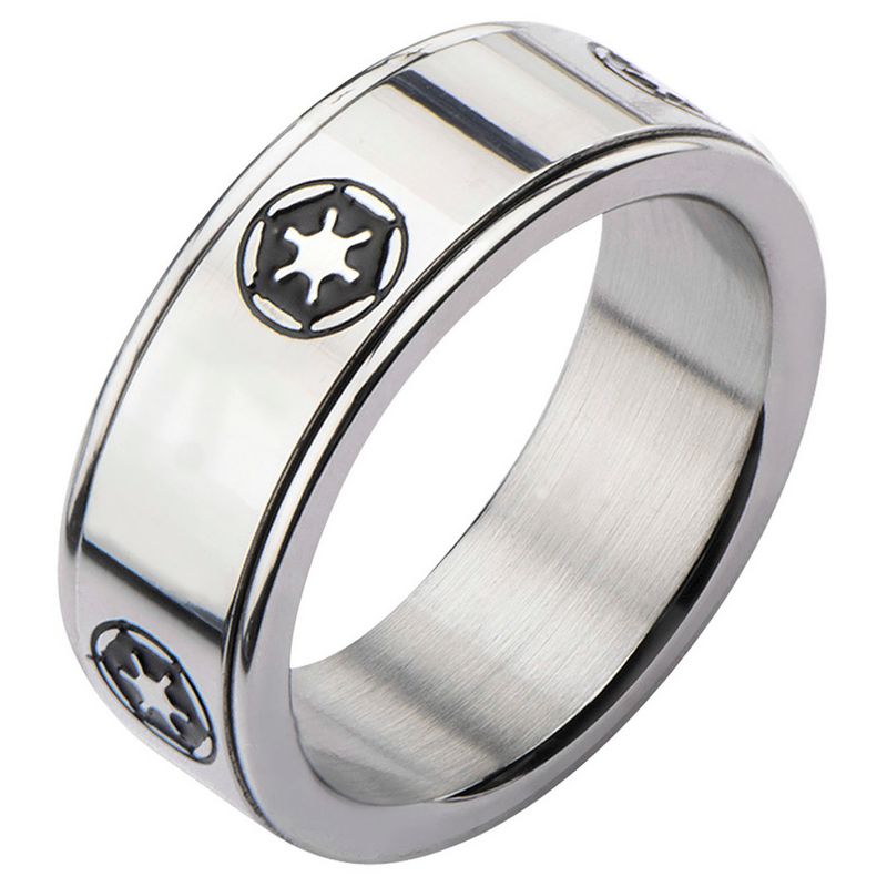 Men's Star Wars Imperial Symbol Stainless Steel Spinner Ring, 2 of 3
