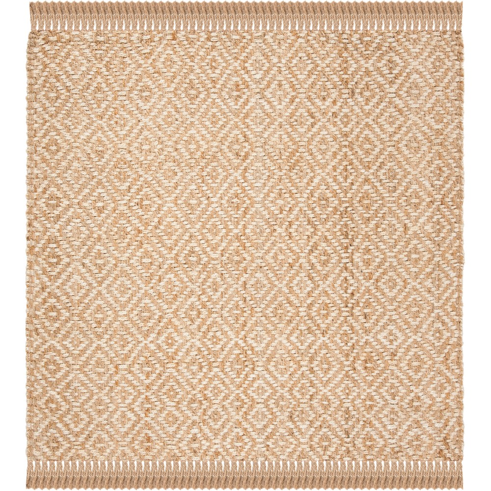 6'x6' Solid Woven Square Area Rug Ivory/Natural - Safavieh