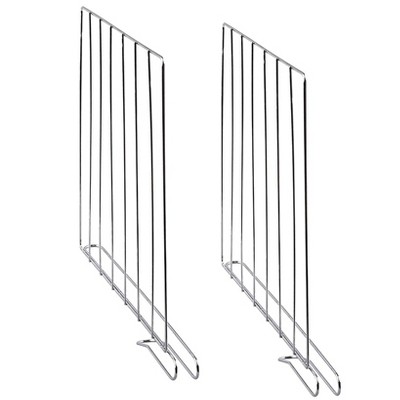 The Lakeside Collection Set of 2 Shelf Dividers - Set of 2 Shelf Dividers Chrome Solid 2 Pieces