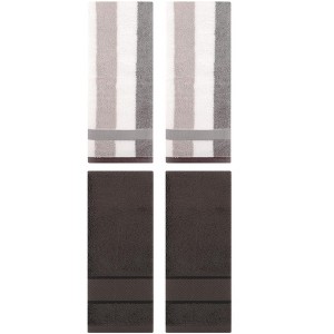 REGALWOVEN 4 Pcs Cotton Soft Comfortable Absorbent Striped Hand Towel - 1 of 4