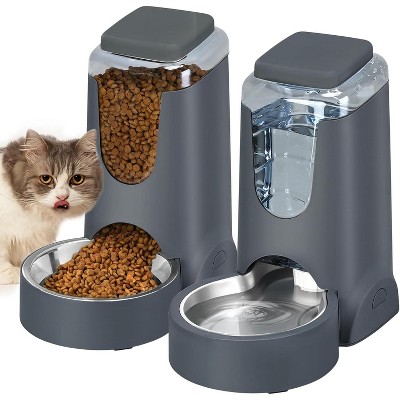 Automatic Pet Feeder and Water Dispenser Set, for Small Medium Dogs, Cats, Puppies, Kittens