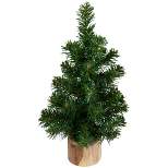 Northlight 10" Alpine Medium Artificial Christmas Tree with Wooden Base - Unlit