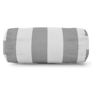 Majestic Home Goods,Bolster Pillow Vertical Stripe Gray - 1 of 4
