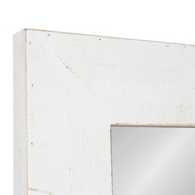 Rustic White 40.5'' Full-Length Wood Vanity Mirror