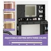 Farmhouse Vanity Desk Set With 6 Drawers & Power Outlet, Makeup Vanity Table With Light Color & Brightness Adjustable For Girls Women - 4 of 4