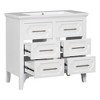 VYNXARIA 36'' Bathroom Vanity with Resin Sink - Solid Wood Frame, Four Drawers, Elegant Design - 3 of 4