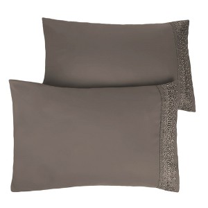 Southshore Fine Living, Vilano Lace Collection Pair of 2 Pillowcases Ultra Soft Brushed Microfiber - 1 of 4