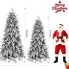 NAYSAYE 7FT Slim Flocked Artificial Christmas Tree with PE and PVC Tips Snow Flocked Design for Small Space Home Decor, White, 43"*43"*82.67" - 3 of 4