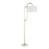 LumiSource Leslie 63" Glam/Art Deco Metal Floor Lamp White Marble and Gold Metal with White Linen Shade - 3 of 4