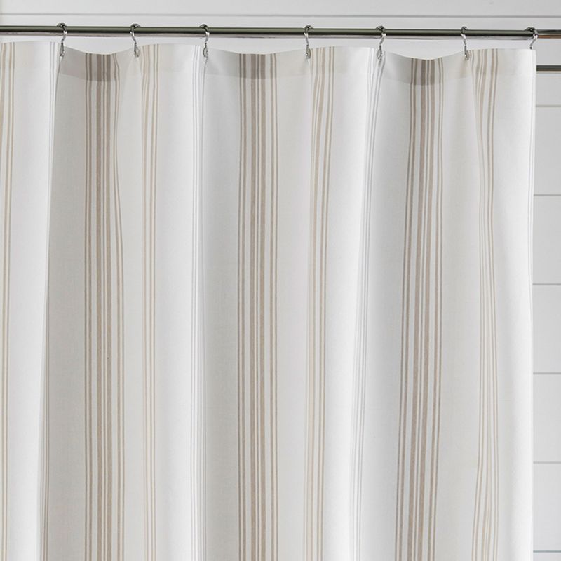 Farmhouse Living Homestead Stripe Fabric Bathroom Shower Curtain - 72" x 72" - Elrene Home Fashions, 2 of 4