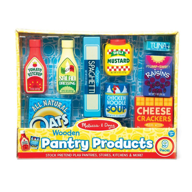 Melissa &#38; Doug Wooden Pantry Products Play Food Set (9pc), 1 of 12