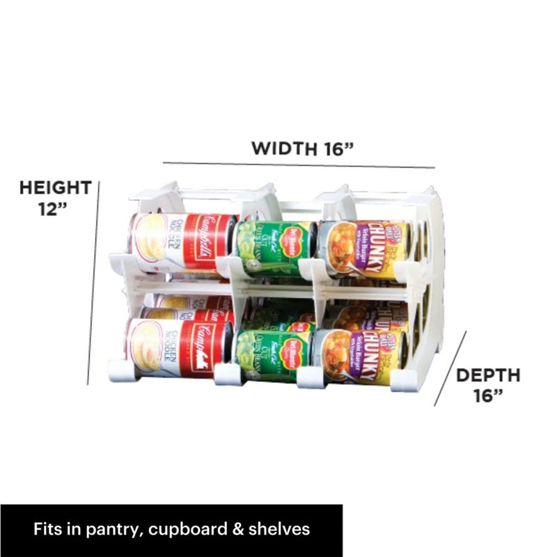 FIFO Countertop Mini Can Tracker Hold Up To 30 Standard 10 to 24 Ounce Can Sizes for Pantry Organization and Food Storage, 6 of 8