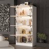 FUFU&GAGA 3-color Lights Four Compartment Glass Vertical Storage Display Cabinet - 3 of 4