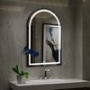 MAYEERTY Arched Aluminum Alloy Bathroom Mirror with Framed Defogging Function for Bathroom Black - 3 of 4