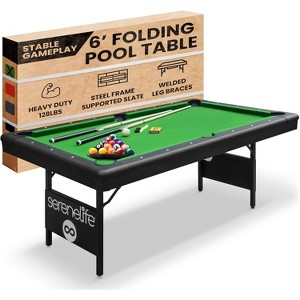 SereneLife 76" Portable and Foldable Pool Table with Accessory Kit - 1 of 4
