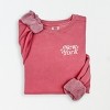 Simply Sage Market Embroidered New York Stars Lightweight Garment Dyed Sweatshirt - 2XL - Crimson - 2 of 4