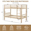 MAYEERTY Twin over Full Bunk Bed with Ladder, Wooden Bed Frame with High Guardrail and Ladder for Kids, No Box Spring Needed, Natural - 4 of 4