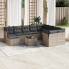 vidaXL Patio Sofa Set with Cushions Outdoor Furniture 11 Piece Poly Rattan - Gray - 2 of 4