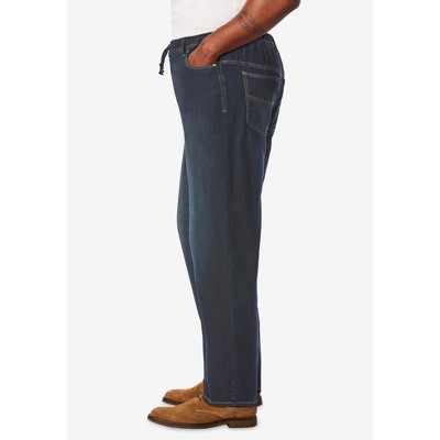 KingSize 5-Pocket Relaxed Fit Denim Look Sweatpants