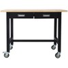 Steel Workbench with Bamboo Wood Top and Drawer Storage and Wheels - 4 of 4