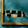 Ross-Simons Black Agate "Good Fortune" Bracelet in 18kt Gold Over Sterling Size 8.5 - 4 of 4