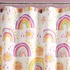 Rainbows and Suns Kids' Shower Curtain Pink - Urban Playground: Polyester, Machine Washable, Kids Bathroom Decor - 2 of 4