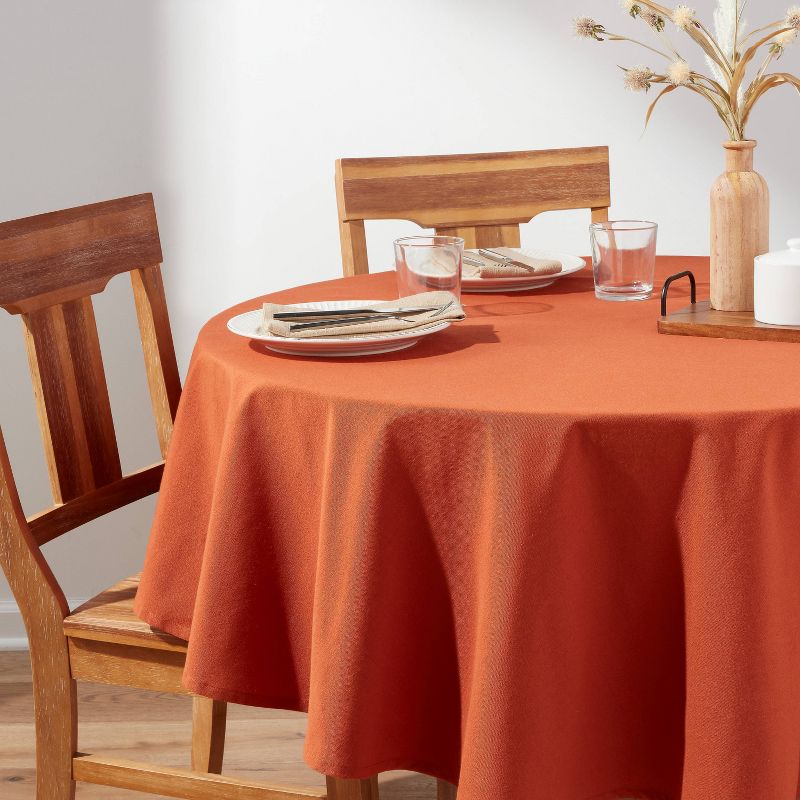 70&#34; Cotton Round Tablecloth Dark Orange - Threshold&#8482;, 3 of 5