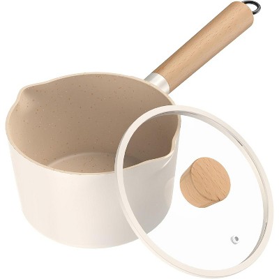 imarku covered non stick frying pan, die cast aluminum 1.6QT non stick milk pot, healthy cookware, PFOA free, cream free, best gift