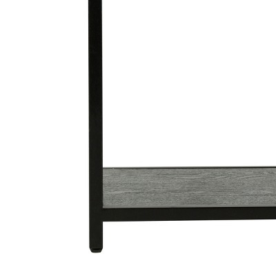 Reese Black Geometric Wood and Metal Console Table