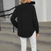 Coolmee Women's Button Down Shirts Long Sleeve Dress Shirt Textured Collared Work Blouse Dressy Casual Tops with Pocket - 3 of 4