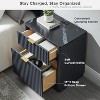 SinCiDo 23" Fluted Nightstand w/Charging Station, 2 Drawer Mid Century Modern End Table w/Storage for Bedroom & Living Room - 3 of 4