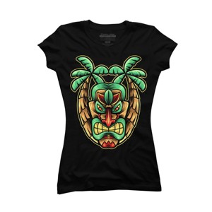 Junior's Design By Humans summer with tiki By donipacoceng T-Shirt - 1 of 2