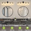 POWLIG 38.98-in 5-Light Matte Black Bathroom Light Fixtures Over Mirror Vanity Lighting with Clear Glass Globe Shades - 2 of 4