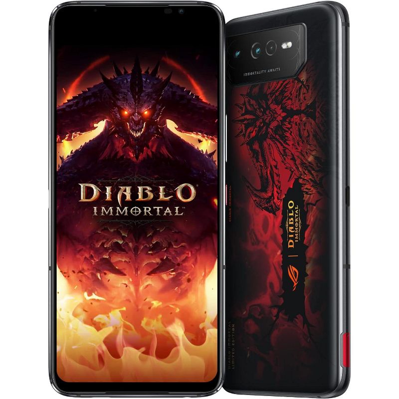 ASUS ROG Phone 6 Diablo Immortal Edition, 6.78” FHD+ 2448x1080 165Hz, 16GB RAM, 512GB Storage, 5G LTE Unlocked Dual SIM, US Version, AI2201-16G512G-DB, 1 of 5